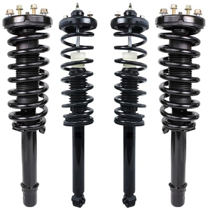 Detroit Axle - 4pc Struts for 2003-2007 Honda Accord, Front and Rear | Struts w/Coil Spring Assembly 2004 2005 2006 Replacement Shock Absorbers - size: 4Q170093/ 4 Struts