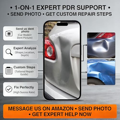 Professional Car Dent Repair Kit - 2-in-1 Slide Hammer T-Bar Bridge Puller with 100W Hot Glue Gun Rubber Hammer and 76 Tabs - for Auto Body Paintless Removal on Vehicles Appliances and Metal Surfaces - size: Dent Puller Kit-B