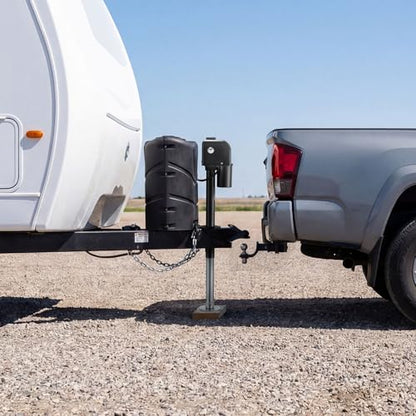 VEVOR Electric Trailer Jack, 7500 lbs Capacity, Electric Power Tongue Jack with Waterproof Protective Cover & LED Light for Travel Trailer, Camper, RV, 9.84-33.85 in Lift, 12V DC with Wiring, Black - size: 7500 lbs