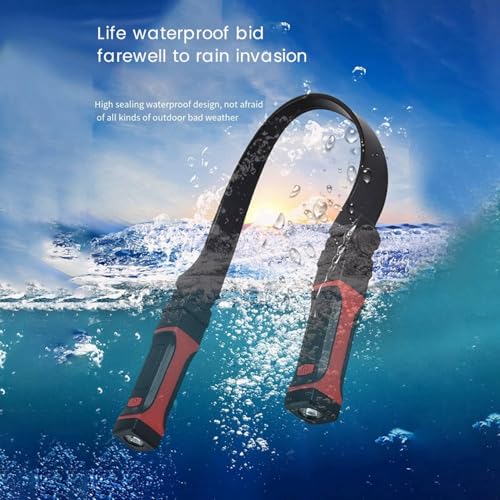 Neck Flashlight 4X Detachable Neck Light Rechargeable, LED Work Light with Magnetic Base, Hands Free Mechanic Light, Around Neck