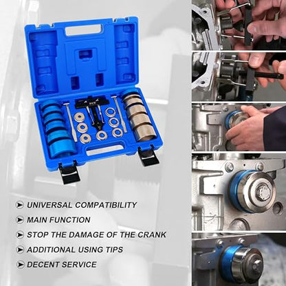 SGT Crank Bearing Camshaft Seal Installer and Remover Set,22pcs Crank Bearing Camshaft Seal,Crankshaft Camshaft Oil Seal Puller Tool Kit,Crankshaft Seal Kit for Automotive Engine Repair - color: Blue