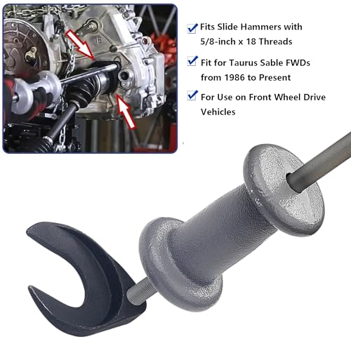 48mm Inner CV Axle Puller Removal Tool-CV Joint Fork Removing Adapter,for Most Vehicles,Fix Damaged CV Joints-Front Wheel Drive Axle Pulley Attachment, Fits Slide Hammers with 5/8-inch x 18 Threads
