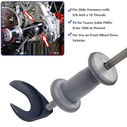 48mm Inner CV Axle Puller Removal Tool-CV Joint Fork Removing Adapter,for Most Vehicles,Fix Damaged CV Joints-Front Wheel Drive Axle Pulley Attachment, Fits Slide Hammers with 5/8-inch x 18 Threads