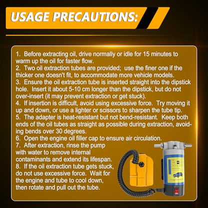 Oil Pump Compatible with Dewalt 20V Max Battery(No Battery), 100W Oil Extractor Pump Oil Removal Pump for Oil Change, Electric Transfer Oil Pump with 2 Pipes for Cars Motorcycles RVs Boats