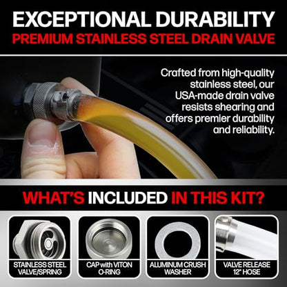 Votex - Oil Drain Valve fits Ford F-350 (2012-2026) - 6.7 Liter - 8 Cylinder Power Stroke with Steel Oil Pan - Made in USA - Part Number E9DZ-6730-B / F75Z-6730-BA