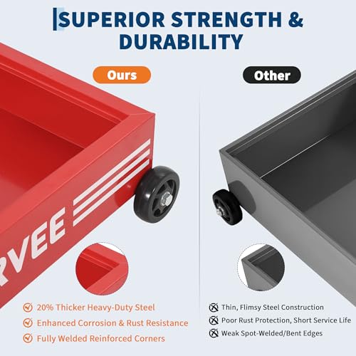 Garvee 15 Gal Electric Oil Drain Pan with 110V Pump, Low Profile Rolling Oil Drain Cart with 8 ft Hose, Foldable T-Handle & Lockable Swivel Casters, Leak-Proof & Heavy Duty for Cars, SUVs, Trucks - color: Red, size: 15 Gal + Electric