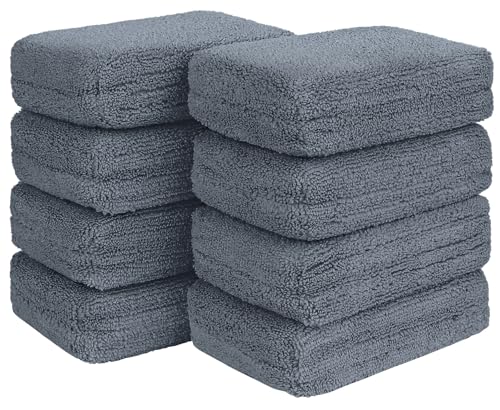 HOMEXCEL Microfiber Applicator Pads, Scratch-Free Car Wash Sponge for Cleaning, Premium Wax Foam Applicator Pads for Car Detailing, 5”x3”, 8 Pack, Grey - color: Grey