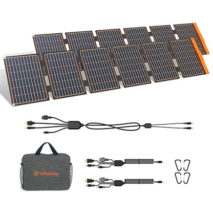 FlexSolar 2PCS 60W Portable Solar Panels Chargers with PD3.0 USB-C,QC3.0 USB-A and DC Outputs Foldable IP67 Waterproof Power Emergency Camping for Small Power Station Generator,Phones, Power Banks - color: S-60W*2
