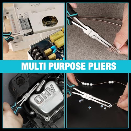 DURATECH 7" Long Reach Needle Nose Pliers, Extra Long Nose Pliers | Smooth Jaws, Jewelry Making, Wire Bending, Small Object Gripping, NARROW Space - style: 1PC