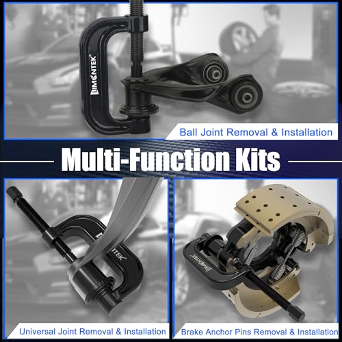 Ball Joint Press Kit 21pcs, Master Ball Joint Removal Tool with C-Frame, Heavy Duty Upper and Lower Ball Joint Service Set for 2WD 4WD Car Light Truck (Black) - color: Black