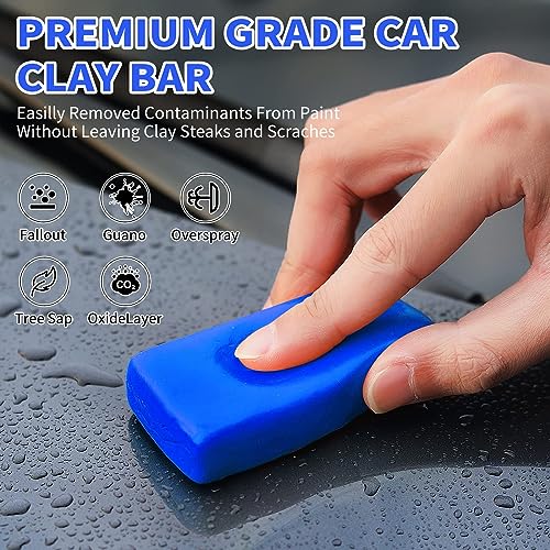 Wontolf 10 Pack Clay Bars Auto Detailing Premium Grade Magic Clay Bar Kit Car Detailing Kit with Washing and Adsorption Capacity for Car Detailing Car Wash Clean - color: Blue