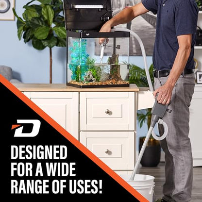 Deway Automatic Fuel Transfer Pump with Auto-Stop and Beep, Powerful AA Battery Powered with USB-C Power Option, 51" Extra Long Hose Fits All Size Cans, Portable Pump Transfers at 3.8 Gal/Minute - style: Auto-Stop w/ Beep