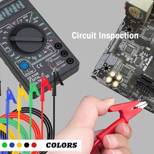 Alligator Clip to Alligator Clip Silicone Jumper Wire | Alligator Clip Electrical Test Leads 3.28ft Cable with Alligator Clips 5PCS for Multimeter Electrical Testing(Y-Y 1m 5S) - size: 3.28ft 16AWG 5 items