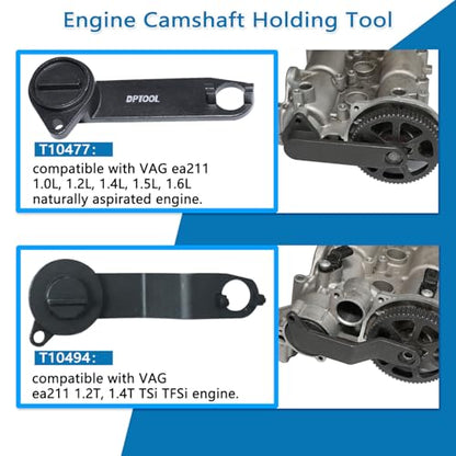 DPTOOL Engine Timing Tool Set for VAG EA211 1.0 1.2L 1.4L 1.6L FSI TSI TFSI | Camshaft and Crankshaft Timing Tool for VW Audi A3 Golf VII Jetta Skoda Octavia Seat Leon - size: 6PC Kit