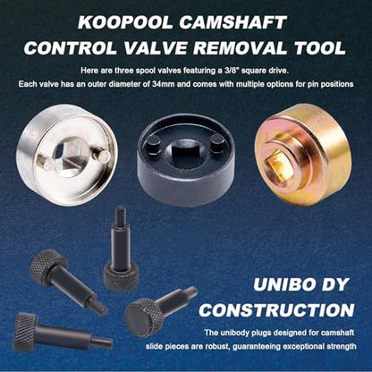 KOOPOOL Engine Timing Tool Kit Compatible with Select 1.8L 2.0L TSI TFSI EA888 Engines – Comprehensive Set Includes T10352, T40196, T40271, T10368, T10354, and T10355 for Precise Timing Adjustment