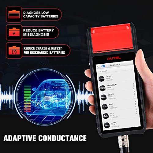 Autel MaxiBAS BT608 (E) Car Battery Tester (Free Update), 2026 Up BT508 BT506, 6V 12V (100-3000 CCA) Digital Auto Battery Analyzer Charging Cranking System Test, Adaptive Conductance, Built-in Printer