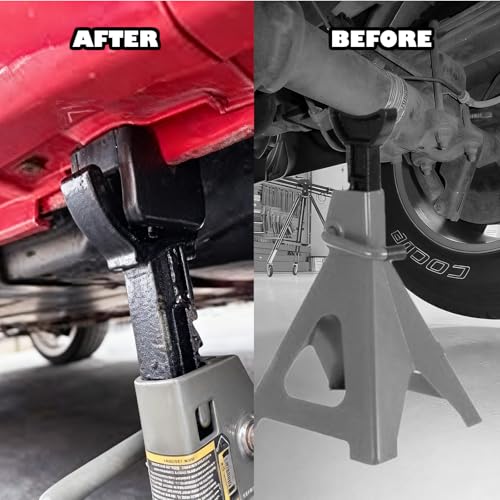 Jack Stand Pads, Universal Rubber Jack Pad Adapter, Universal Rubber Slotted Frame Rail Pinch welds Protector for Jack Stand Accessories（Black 4 Pack ） - color: Black 4