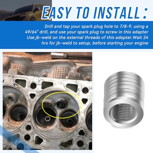 For Ford Cylinder Head 4.6L 5.4L Fix Thread Failed Repair Insert Triton-Extra-Large，The bushing is for a 2-valve engine
