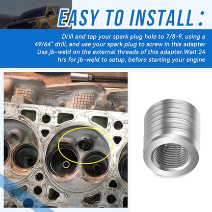 For Ford Cylinder Head 4.6L 5.4L Fix Thread Failed Repair Insert Triton-Extra-Large，The bushing is for a 2-valve engine