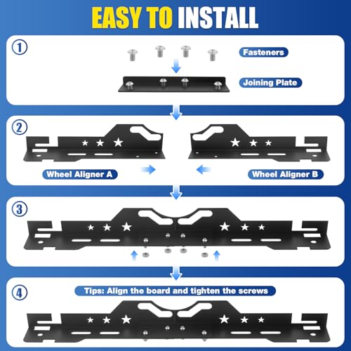 Loyala Wheel Alignment Tool 2 PCS Toe Alignment Tool Plates with 2 Measuring Tapes Camber Alignment Tool for Automotive Truck SUVs RV Tire Repair Home Use Automotive Tools