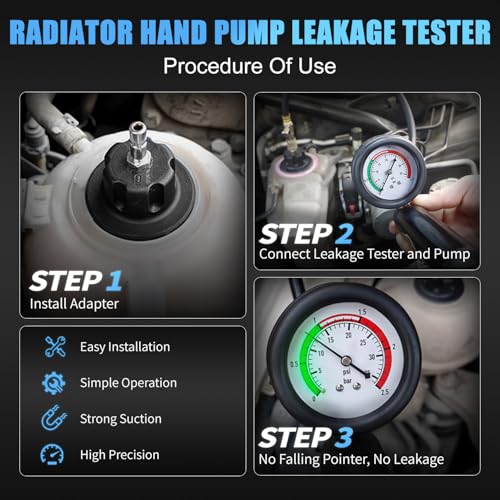 JIFETOR Radiator Coolant Pressure Tester Vacuum Refill Tool 28PCS Kit Blue | Automotive Cooling System Leak Test & Pneumatic Purge Fill Set with 21PCS Testing Adapter Cap Universal for Airlift Car Truck - color: Blue Case