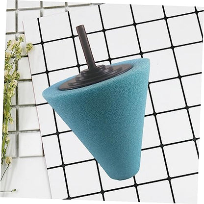 Happyyami Automotive Car Burnishing Sponge Polishing Pad Cone Shaped Buffing Tool for Wheel Hub Cleaning Light Blue Durable Reusable Buffing Pads for Power Drill Use