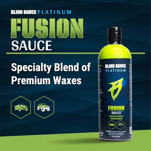 Bling Sauce Platinum Fusion Sauce, Graphene & Ceramic Car Wax Blend, 24oz. | 4-in-1 carnauba, graphene, ceramic and polymer sealant delivers mirror gloss, UV defense and easy wipe-off protection - style: Fusion Sauce