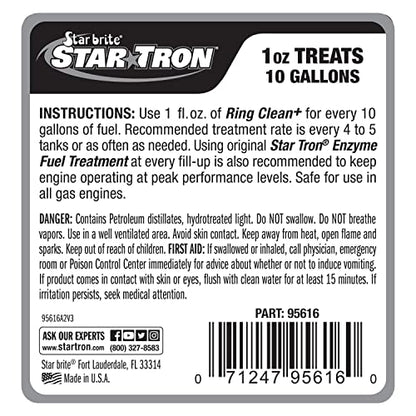 Star Brite Star Tron Ring Clean Plus Deposit Control - Cleans Injectors, Valves, & Entire Engine to Restore Power & Efficiency - 16 OZ Treats 160 Gallons (095616) - style: 16 Ounce