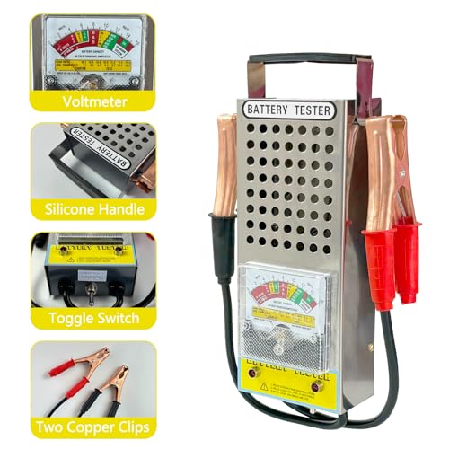Car Battery Tester - 12V 100A / 6V 50A Load Tester for Detecting Battery Health & Capacity, with Voltmeter & Alligator Clips for Cars, RVs, Motorcycles, ATVs & Boats