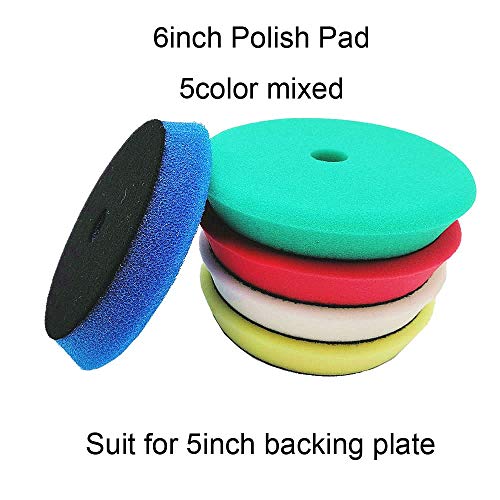 Jinchao-polishing Pads, Sponge Different Hardness Polishing Car Sponge Pad, 4/6/7 Inch Polish Pads, for Dual Action Polisher,Polishing (Color : 6Inch Foam Fit 5Inch) - color: 6inch Foam Fit 5inch