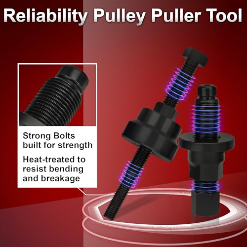 Power Steering Pulley Puller Installer Tool, Power Steering Pump Pulley Removal Tool Compatible with Ford, GM, VW and Chrysler Vehicles - color: red