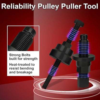 Power Steering Pulley Puller Installer Tool, Power Steering Pump Pulley Removal Tool Compatible with Ford, GM, VW and Chrysler Vehicles - color: red