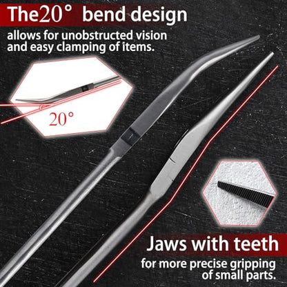 SPEEDWOX 16-Inch 20 Degree Extra Long Needle Nose Pliers Curved Nose Pliers Angle Long Needle Nose Pliers Long Nose Pliers Long Reach Pliers Long Reach Tool Long Pliers Angled Needle Nose Pliers - style: 20 Degree