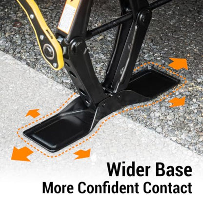 Scissor Jack 1.8 Ton Kit for Tesla Model 3 Y | Detachable extension column. Extra wide base. 2 rubber pads for Tesla + universal. Ratchet wrench. Storage bag included. - style: Changeable Head + Lug Wrench