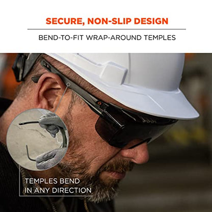 Ergodyne Skullerz OSMIN OTG Safety Glasses, Anti Fog, Over the Glasses Anti Scratch Protective Eyewear - color: Smoke Lens