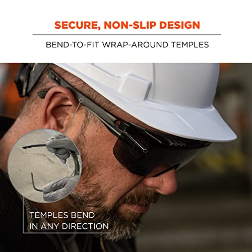 Ergodyne Skullerz OSMIN OTG Safety Glasses, Anti Fog, Over the Glasses Anti Scratch Protective Eyewear - color: Smoke Lens