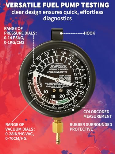Auto Vacuum Gauge Fuel Pump and Vacuum Tester Gauge Kit