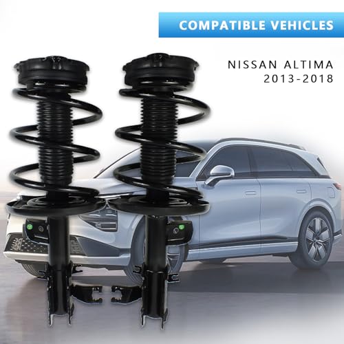 Front Complete Strut Shock Absorber & Coil Spring Assembly Compatible with Nissan Altima 2013–2018 | Replace OE# 172902, 172901 | Front Suspension Strut Assembly