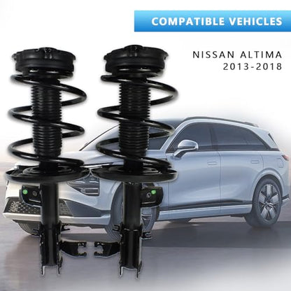 Front Complete Strut Shock Absorber & Coil Spring Assembly Compatible with Nissan Altima 2013–2018 | Replace OE# 172902, 172901 | Front Suspension Strut Assembly