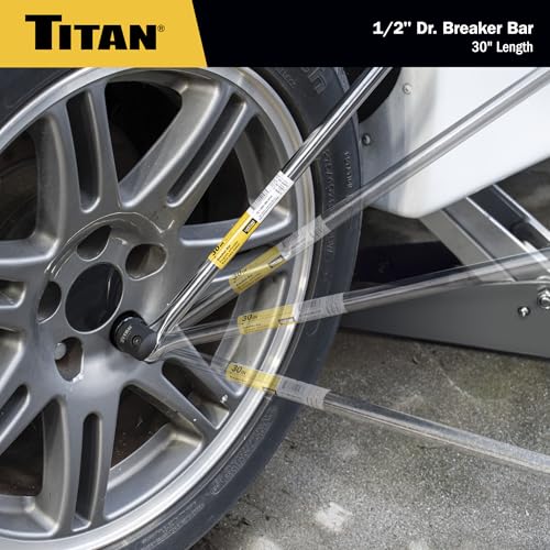 Titan 12047 1/2-Inch Drive x 30-Inch Heavy-Duty Breaker Bar with 180-Degree Swivel Head