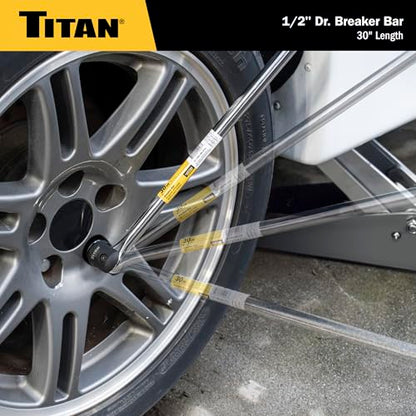 Titan 12047 1/2-Inch Drive x 30-Inch Heavy-Duty Breaker Bar with 180-Degree Swivel Head