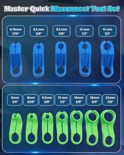 45PCS Fuel Line Disconnect Tool Set Compatible with Ford GM Chrysler Fuel Line Removal Tool Transmission Line Disconnect Tool for Automotive A/C Fuel Systems with A/C Spring Lock Coupling Tool