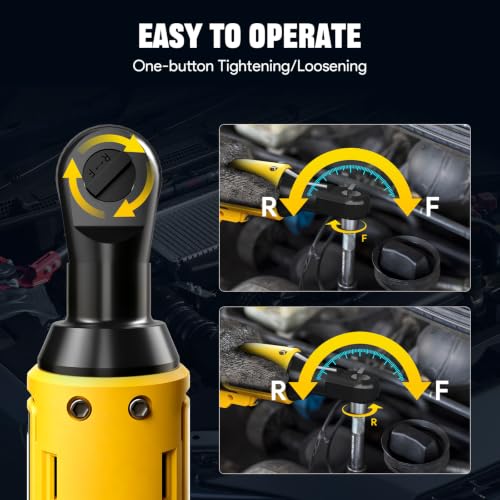 3/8" Cordless Ratchet Wrench Compatible with DEWALT 20V MAX Battery, 74Ft-Lbs (100N.m) Electric Ratchet with Brushless Motor, Variable Speed, 7 Sockets, 1/4" Adapters (Battery Not Included)