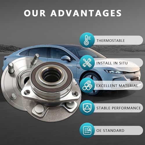 513282 Wheel Bearing Hub Assembly for Cadillac CTS 2008-2014 | Hub for XTS 2018-2019, Chevrolet Camaro 2010-2015, Impala 2018-2020, Eliminates Noise, Simple Installation, Direct Bolt-On - size: 513282