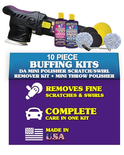 Wizards Buffing Kits (DA Mini Polisher Scratch/Swirl Remover Kit + Mini Throw Polisher (10 pc)) - color: Da Mini Polisher Scratch/Swirl Remover Kit + Mini Throw Polisher (10 Pc)