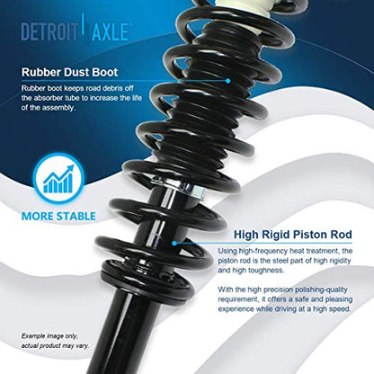 Detroit Axle - Pair Rear Struts for 1995-1998 Chrysler Cirrus Dodge Stratus Plymouth Breeze 2 Ready Struts w/Coil Spring Assembly 1996 1997 Replacement Suspension - size: 171282 x2/PAIR