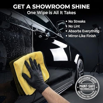 Microfiber Towels for Cars - 15.7" x 15.7" inches, Highly Absorbent Professional Grade Drying Towel Set for Superior Cleaning and Drying Performance - Car Drying & Kitchen Towel - Pack of 3 - size: 15.7" x 15.7" - 3 Pack