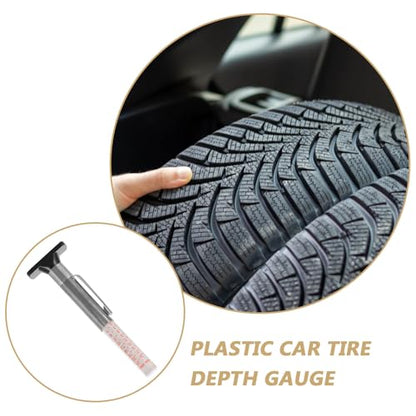 Happyyami Car Tire Depth Gauge 0-25mm Plastic Tread Measuring Tool for Accurate Tire Thread Depth Measurement Safety Suitable for DIY Enthusiasts and Professionals of Vehicles