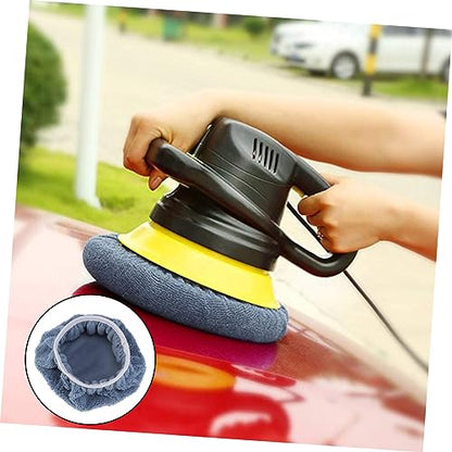 5-Piece Coral Fleece Car Polishing Waxing Bonnet Set 9-10 Inch Soft Grip Pads for Dual-Action Polishers for Auto Detailing and Buffing
