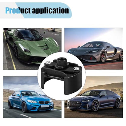 Oil Filter Wrench, Adjustable 2 Jaws Oil Filter Removal Tool with 1/2'' Drive, Cap Style Socket Wrench Tool Set for 2.36''/60mm-3.15''/80mm Range, Universal Car Accessories Fits Most Fuel Filters